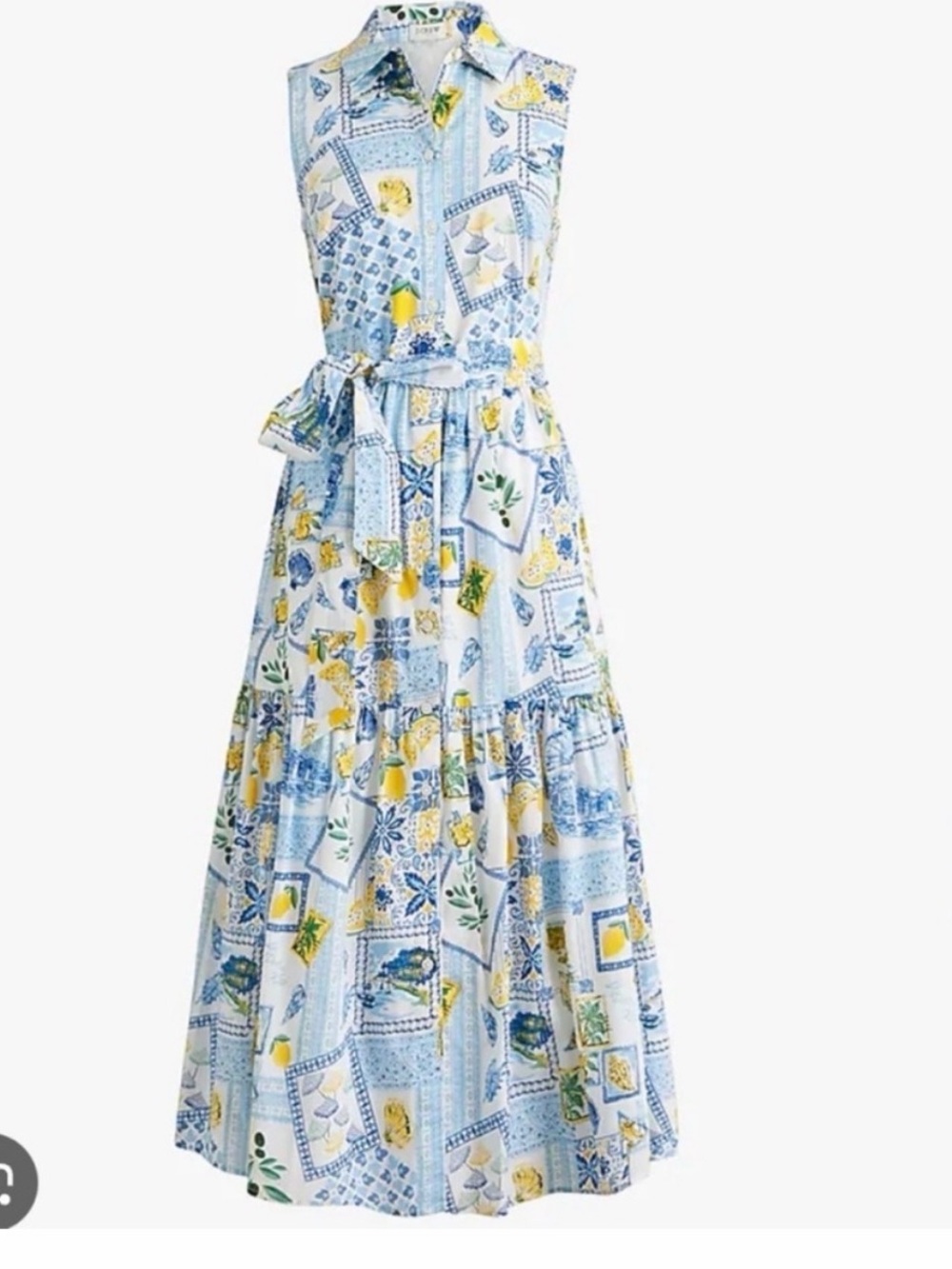 J Crew Dolce Vita Lemons button front positano Italy vacation 100% cotton summer